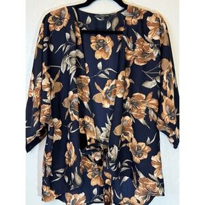 West Kei ONE SIZE Tie Front Blouse Or Short Kimono   Gorgeous Colors!! PTP 24 In